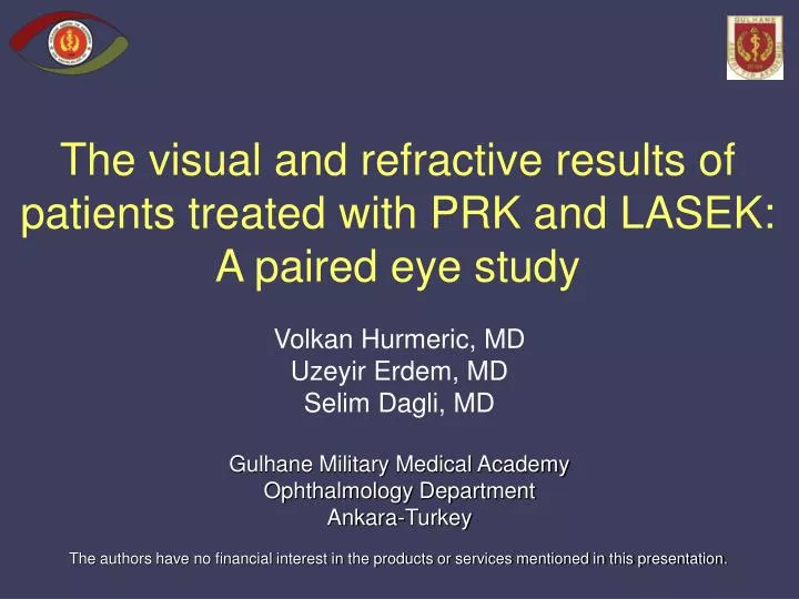 the visual and refractive results of patients treated with prk and lasek a paired eye study