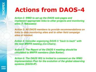 Actions from DAOS-4