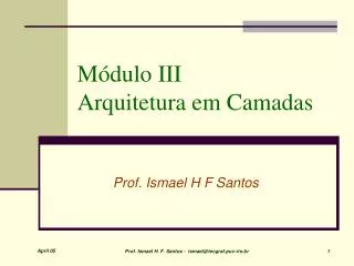 m dulo iii arquitetura em camadas