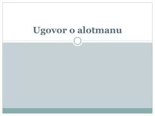 ugovor o alotmanu