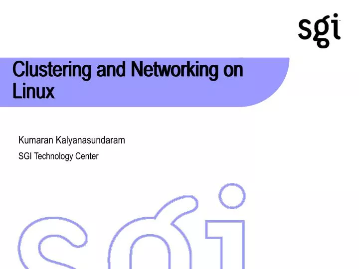 clustering and networking on linux