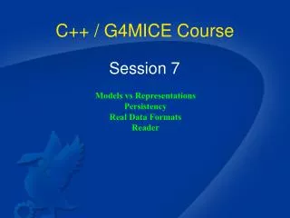 C++ / G4MICE Course