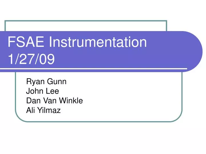 fsae instrumentation 1 27 09