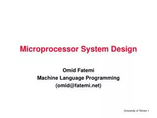 Microprocessor System Design