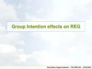 Group Intention effects on REG