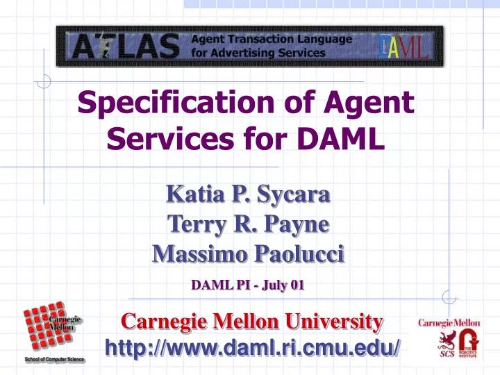 specification of agent services for daml