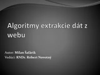 algoritmy extrakcie d t z webu
