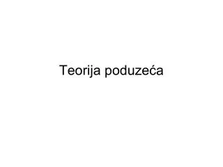 teorija poduze a