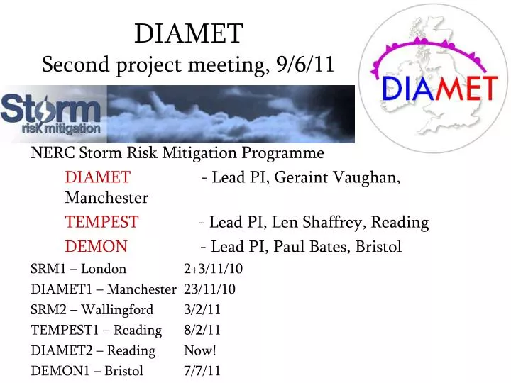 diamet second project meeting 9 6 11