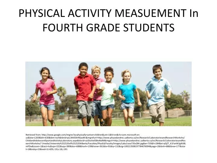physical activity measuement in fourth grade students