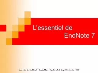 l essentiel de endnote 7