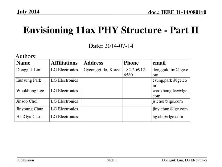 envisioning 11ax phy structure part ii