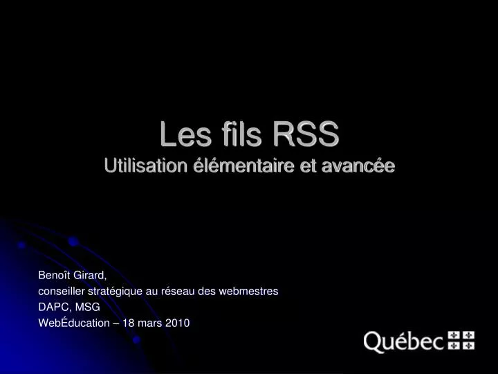 les fils rss utilisation l mentaire et avanc e