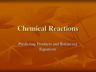 Chemical Reactions