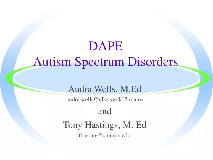 dape autism spectrum disorders