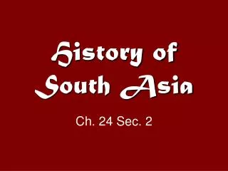 History of South Asia