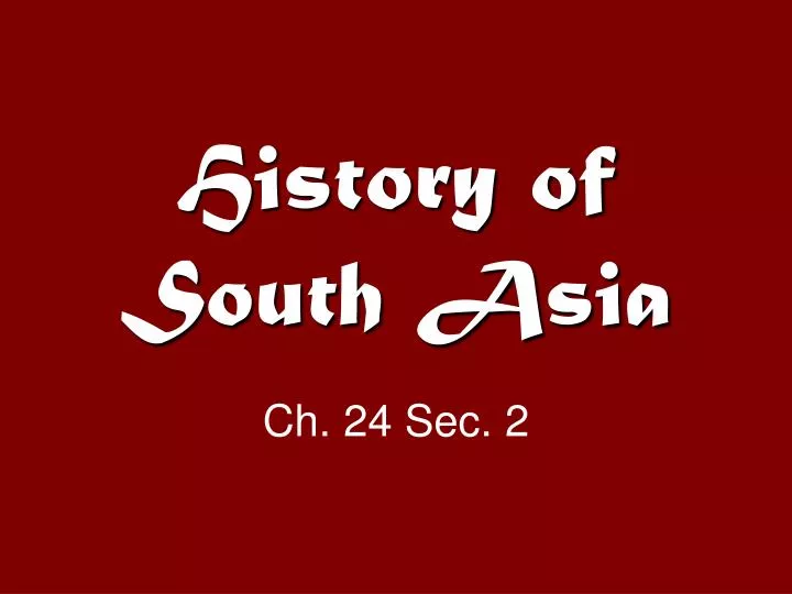 history of south asia