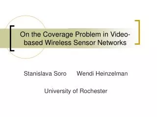 On the Coverage Problem in Video-based Wireless Sensor Networks
