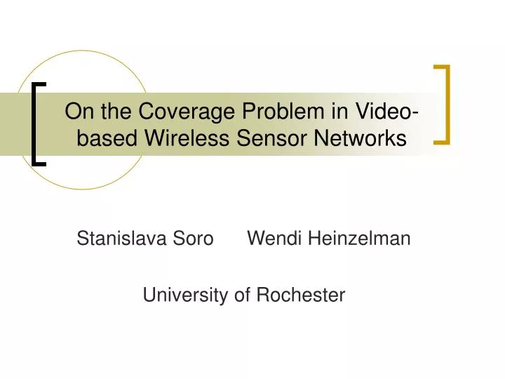 on the coverage problem in video based wireless sensor networks