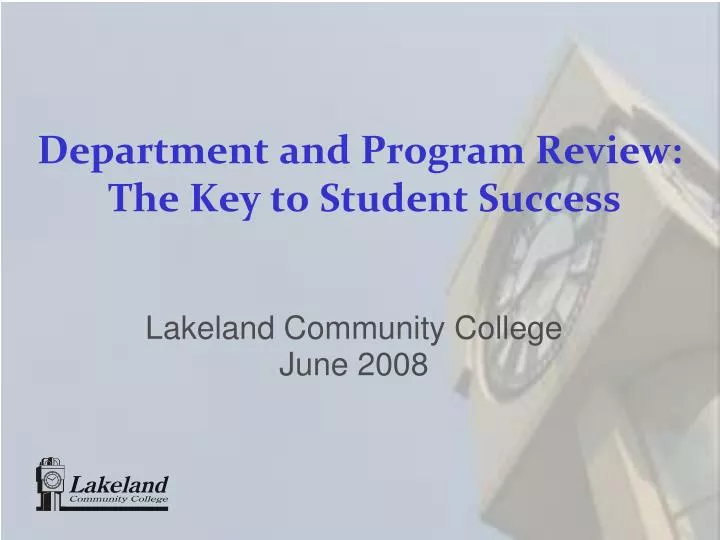 department and program review the key to student success