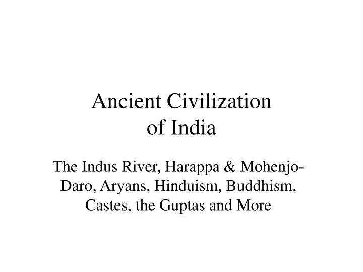 ancient civilization of india