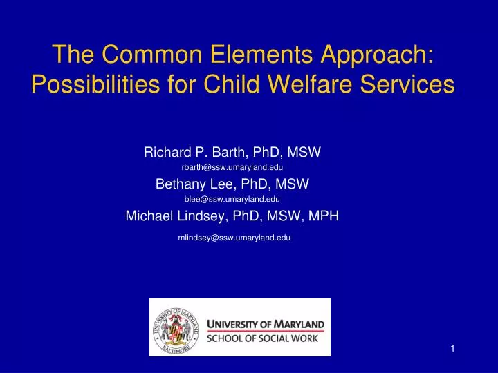 the common elements approach possibilities for child welfare services