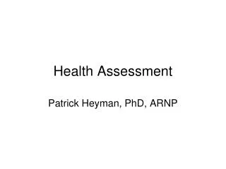 Health Assessment