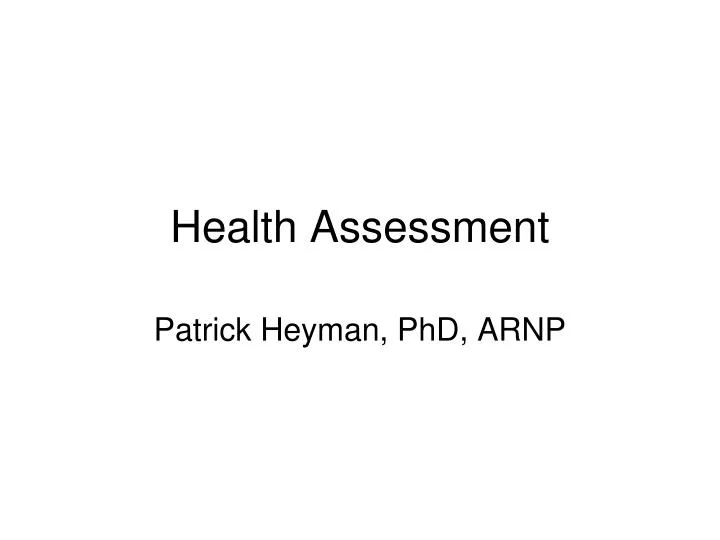 health assessment