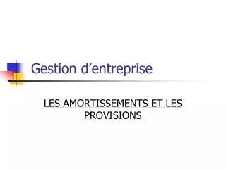 gestion d entreprise