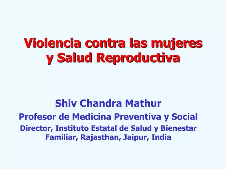violencia contra las mujeres y salud reproductiva