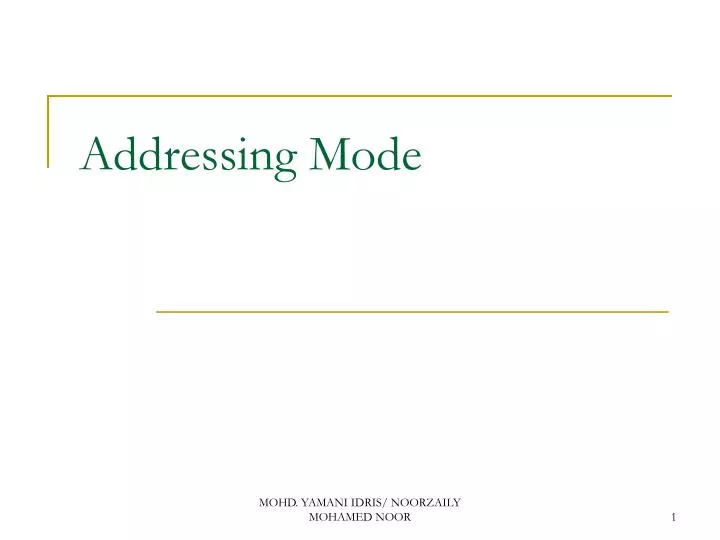 addressing mode