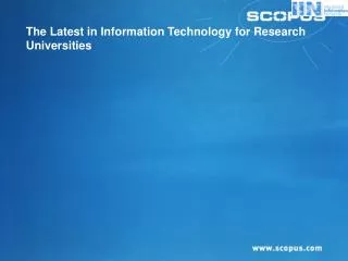 The Latest in Information Technology for Research Universities