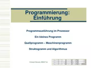programmierung einf hrung