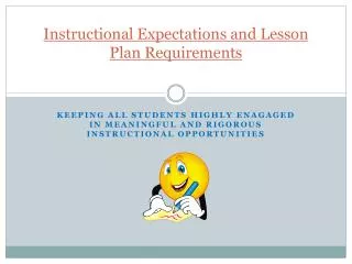 Instructional Expectations and Lesson Plan Requirements