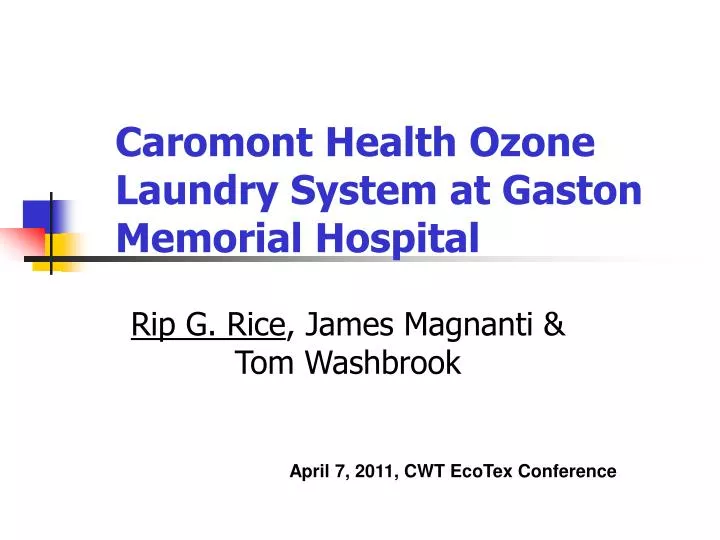 caromont health ozone laundry system at gaston memorial hospital