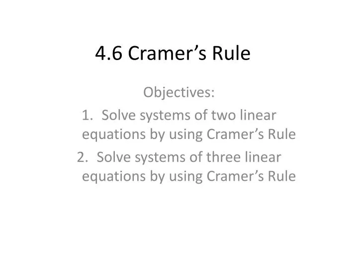 4 6 cramer s rule