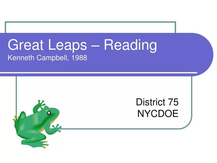 great leaps reading kenneth campbell 1988