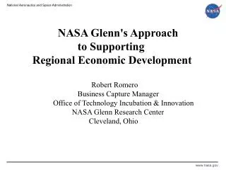 NASA Glenn's Approach to Supporting