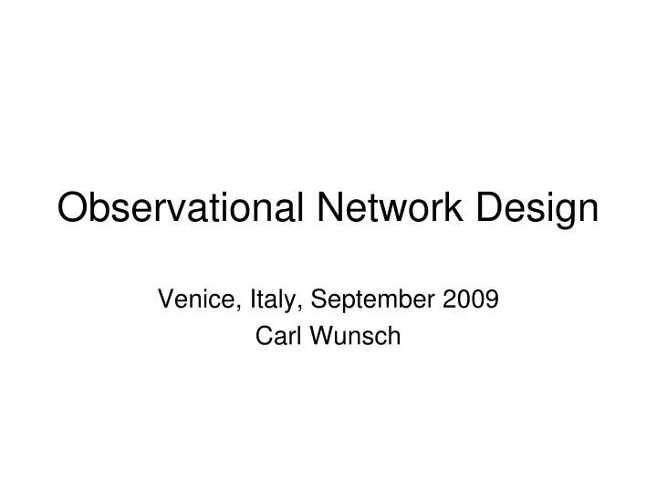 observational network design