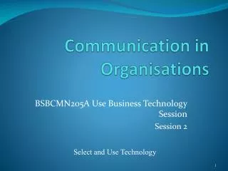 Communication in Organisations