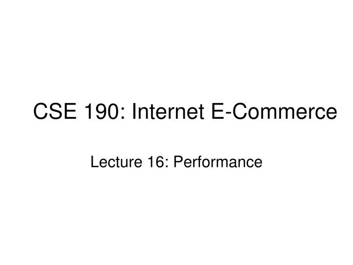 cse 190 internet e commerce