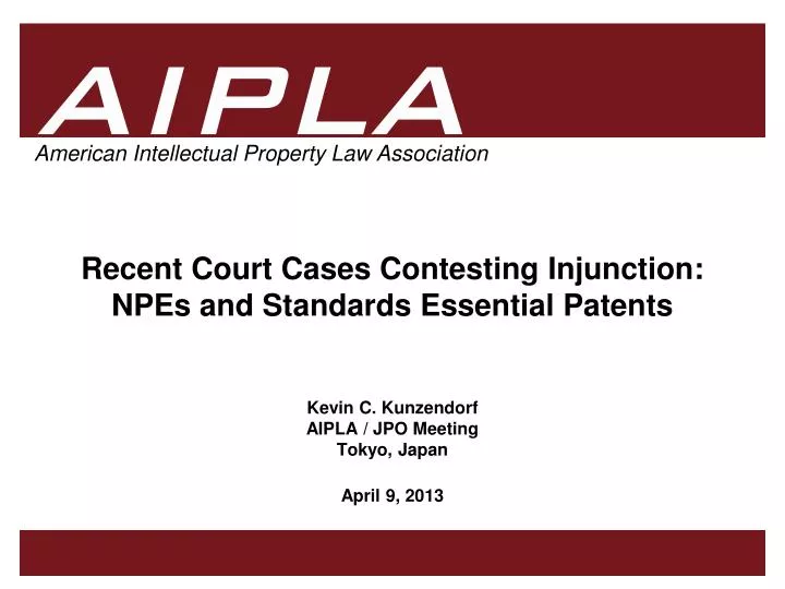 recent court cases contesting injunction npes and standards essential patents