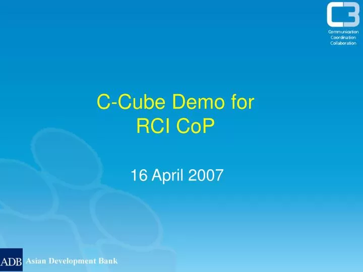 c cube demo for rci cop