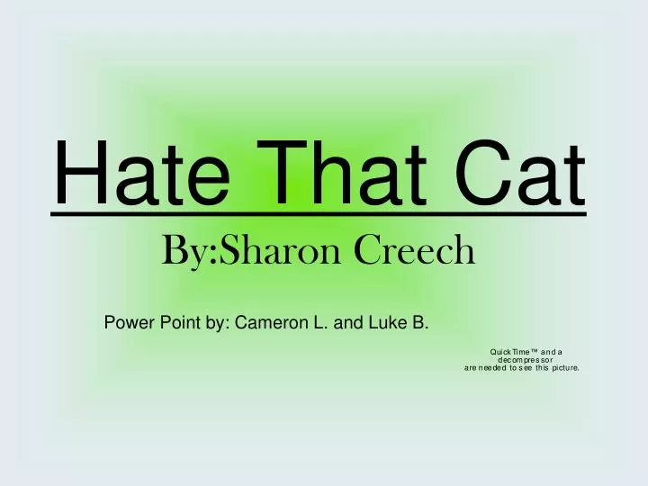 hate that cat by sharon creech