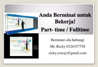 anda berminat untuk bekerja part time fulltime