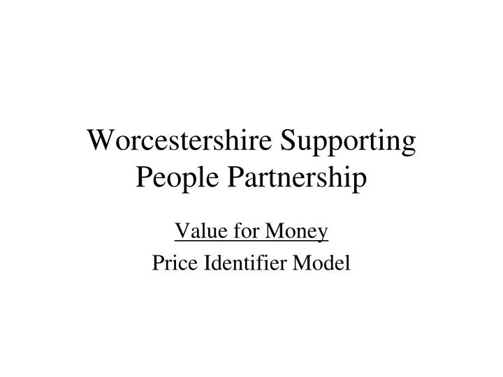 worcestershire supporting people partnership