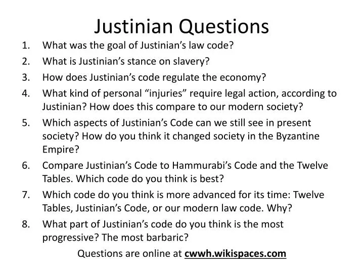 justinian questions