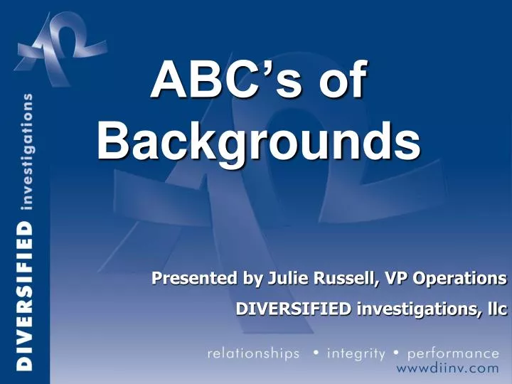 abc s of backgrounds