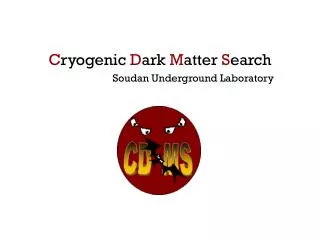 C ryogenic D ark M atter S earch Soudan Underground Laboratory
