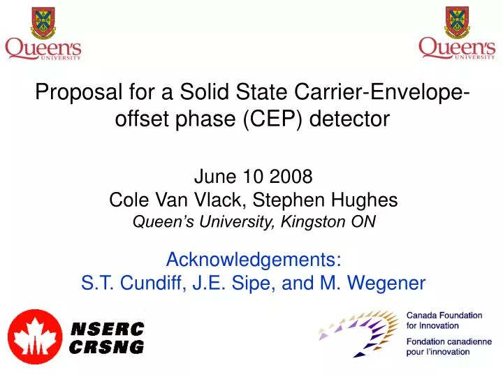 proposal for a solid state carrier envelope offset phase cep detector